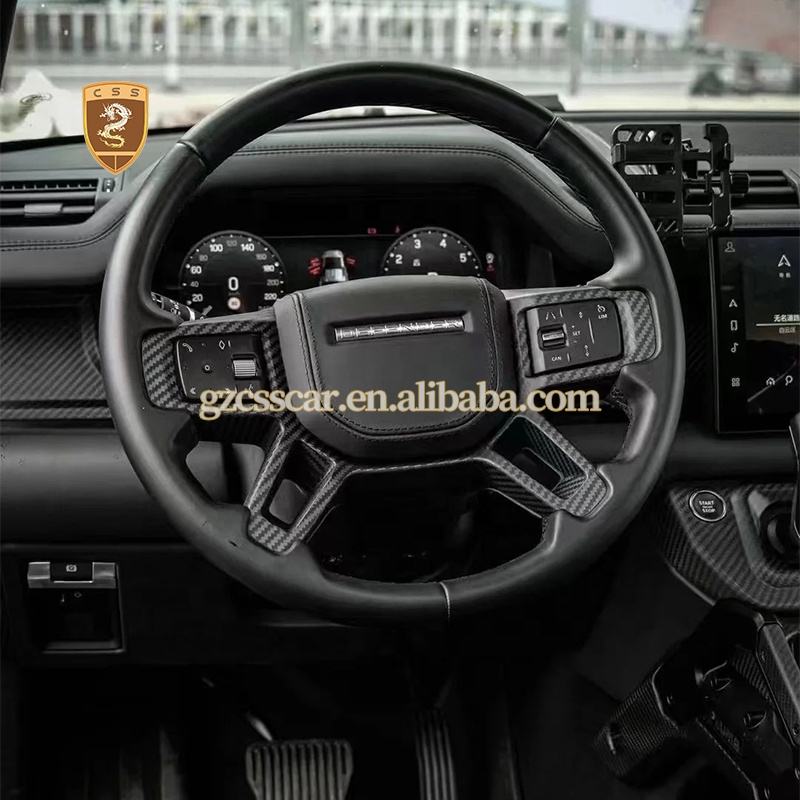 Dry Carbon Fiber Steering Wheel Cover Dashboard Kit for Land Rover Defender L663 | CSS Brand